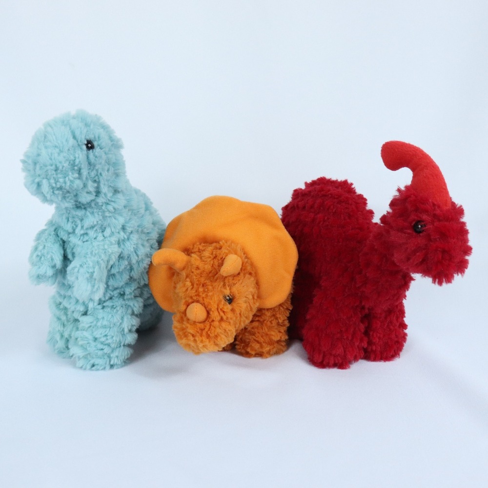 Manhattan Toy Company Little Jurassics Dinosaurs Stuffed Plush Lot of 3